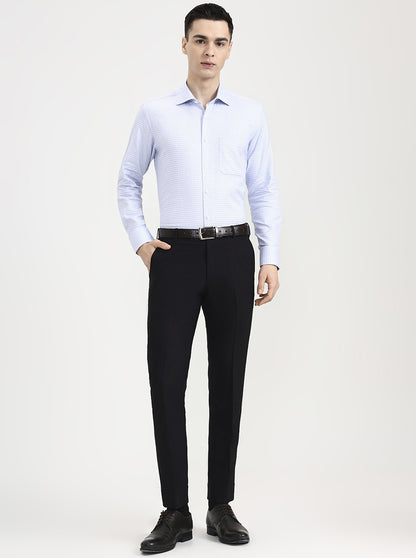 Light Blue Printed Slim Fit Formal Shirt | JadeBlue Super Luxe
