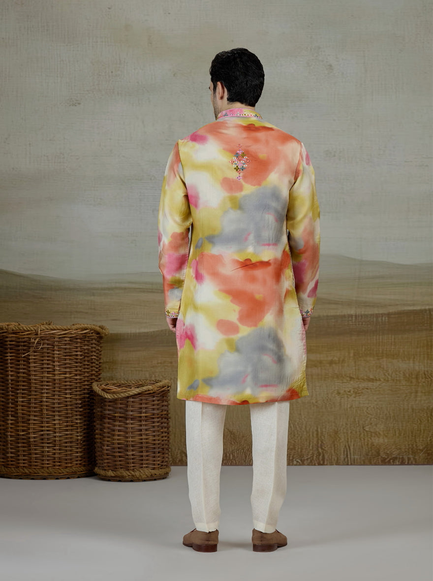 Multicolor Printed & Embroidered Kurta Pajama | TULA