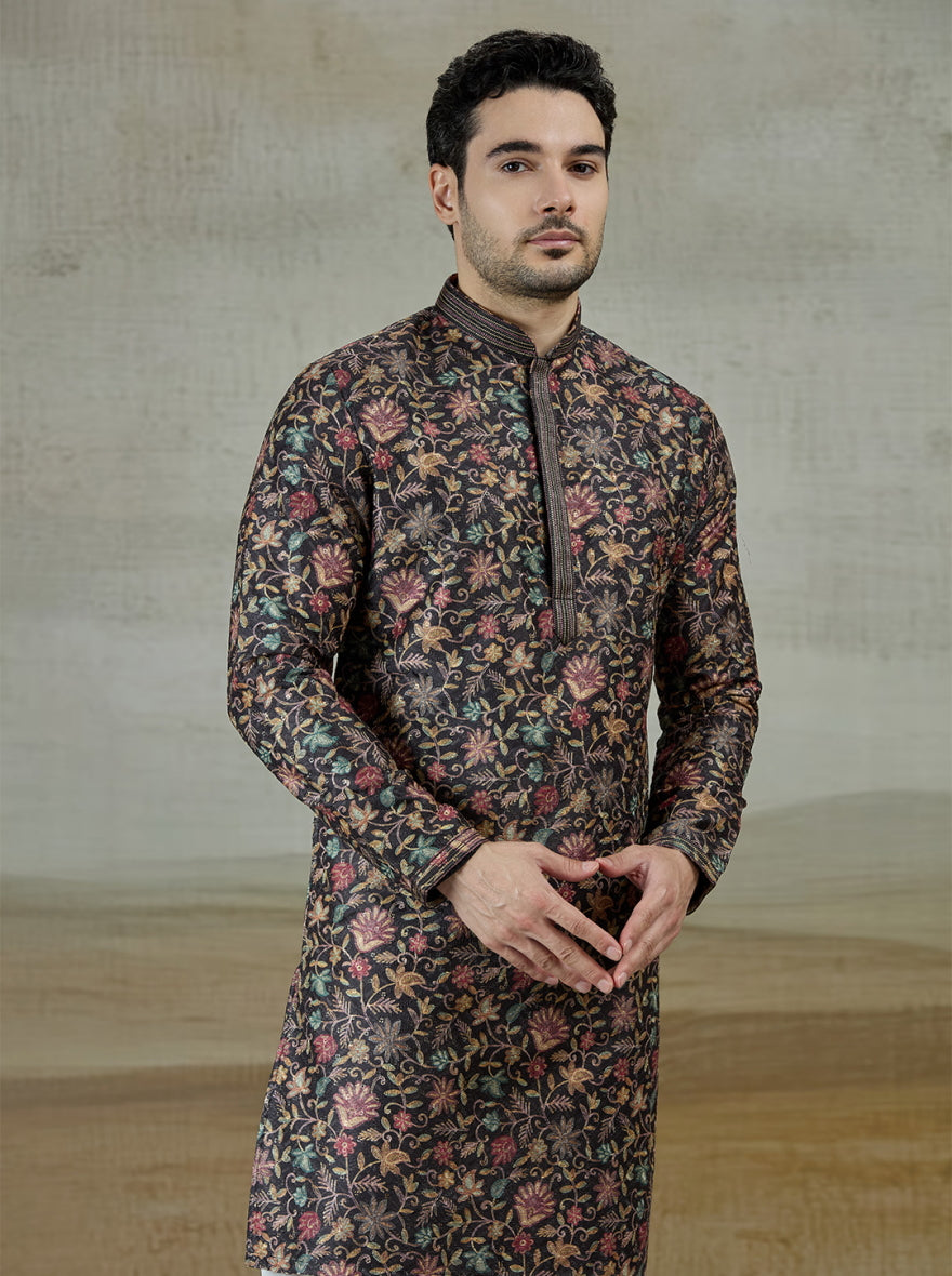 Black Printed Kurta Pajama | Virasana