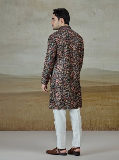 Black Printed Kurta Pajama | Virasana
