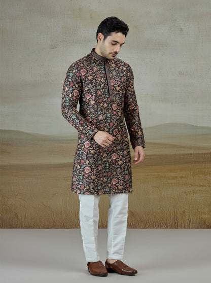 Black Printed Kurta Pajama | Virasana
