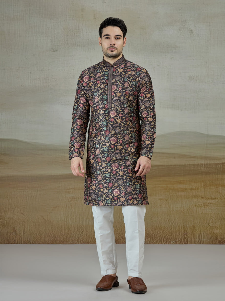 Black Printed Kurta Pajama | Virasana