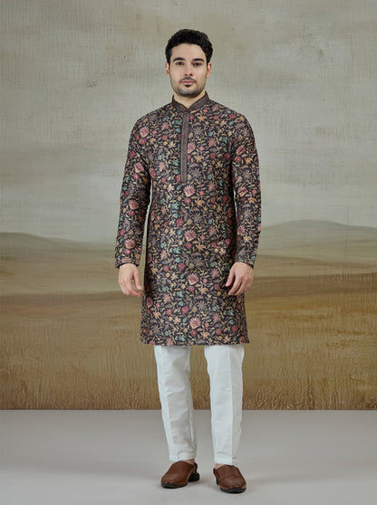 Black Printed Kurta Pajama | Virasana