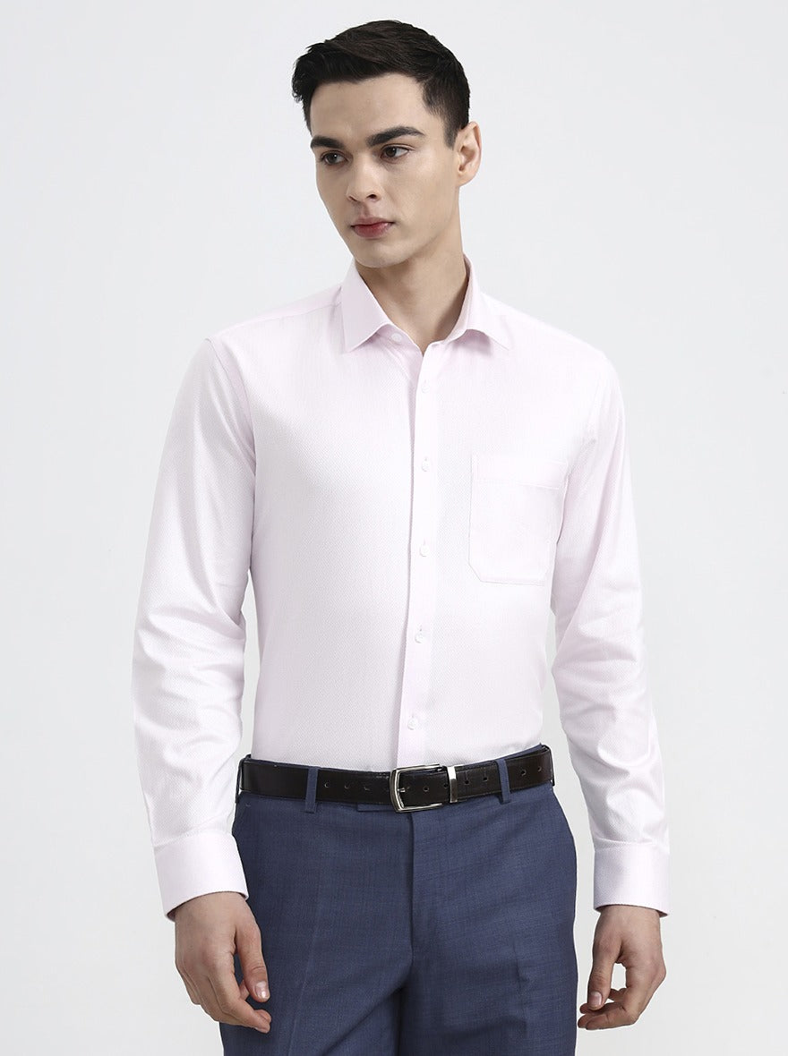Pink Solid Regular Fit Formal Shirt | JadeBlue
