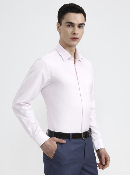 Pink Solid Regular Fit Formal Shirt | JadeBlue