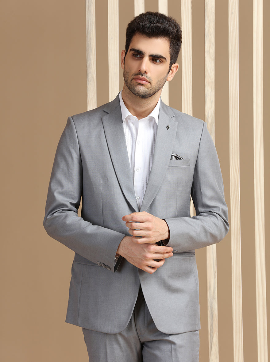 Light Grey Solid Suit | JadeBlue
