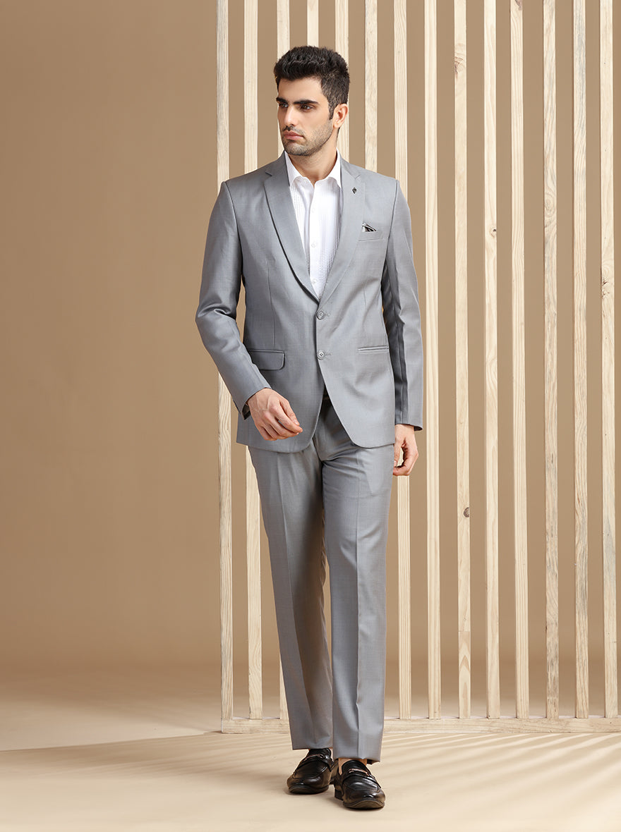 Light Grey Solid Suit | JadeBlue