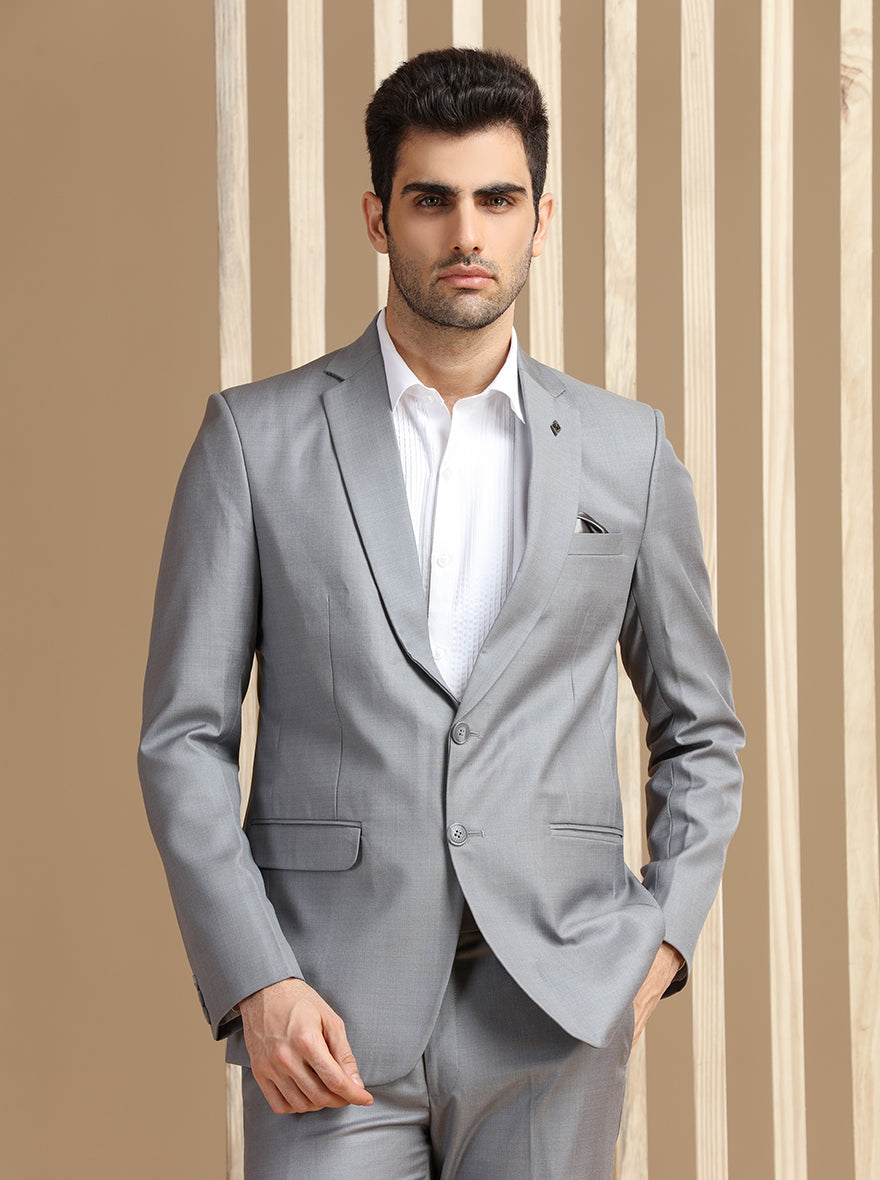 Light Grey Solid Suit | JadeBlue