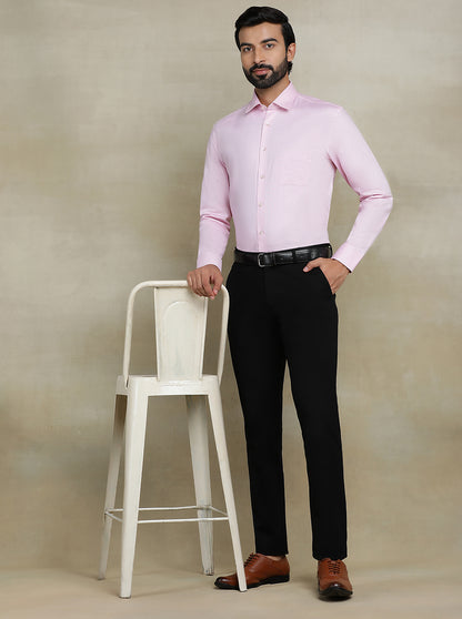 Pink Solid Regular Fit Formal Shirt | JadeBlue