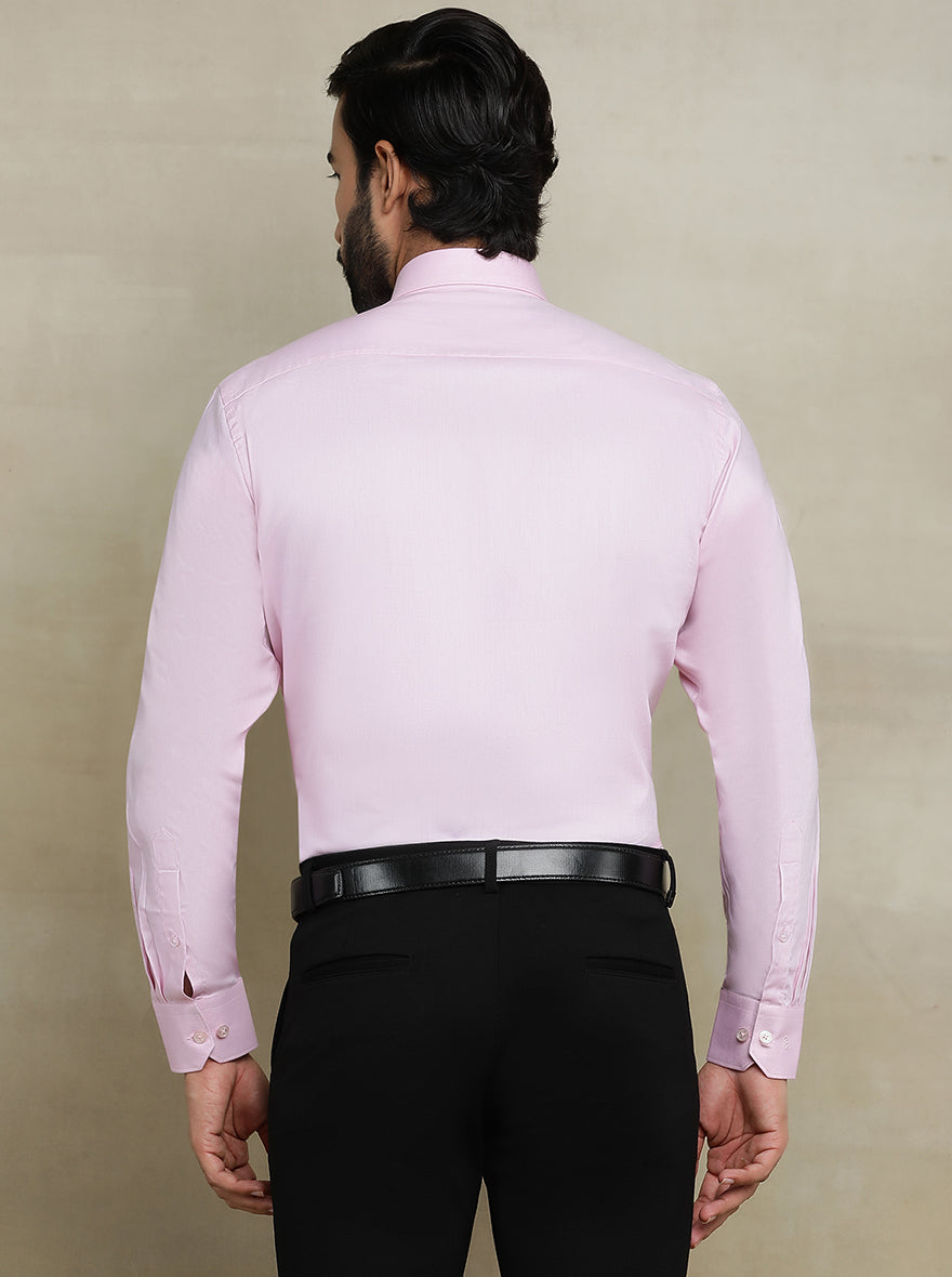 Pink Solid Regular Fit Formal Shirt | JadeBlue