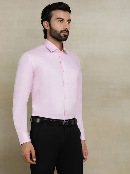 Pink Solid Regular Fit Formal Shirt | JadeBlue