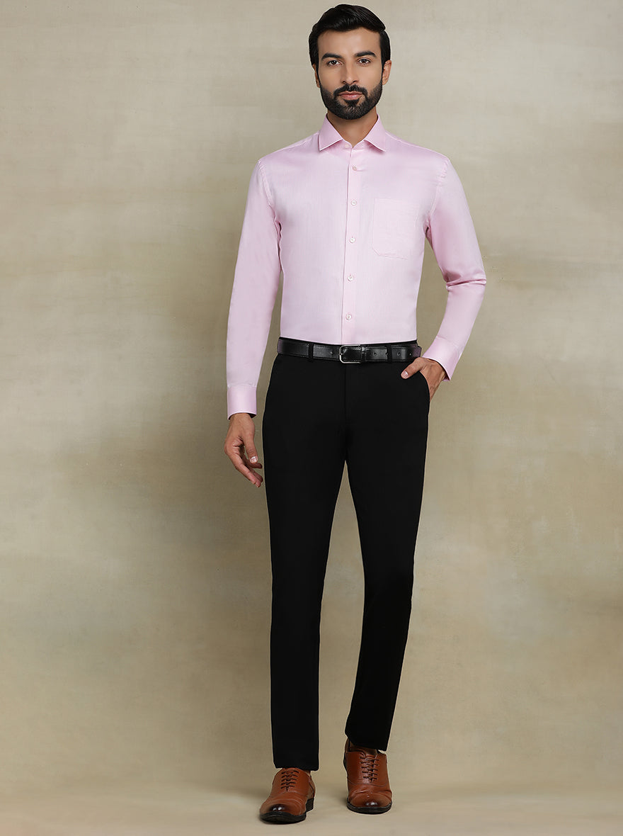 Pink Solid Regular Fit Formal Shirt | JadeBlue