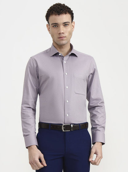 Purple Printed Slim Fit Formal Shirt | JadeBlue Super Luxe