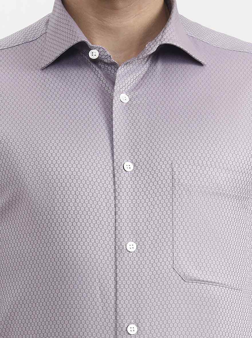 Purple Printed Slim Fit Formal Shirt | JadeBlue Super Luxe