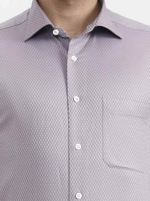 Purple Printed Slim Fit Formal Shirt | JadeBlue Super Luxe