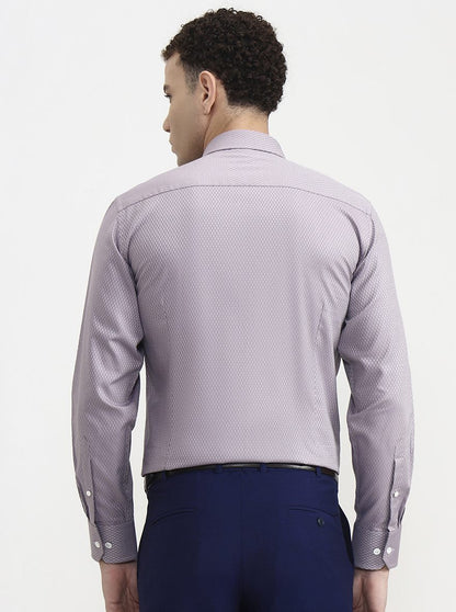 Purple Printed Slim Fit Formal Shirt | JadeBlue Super Luxe