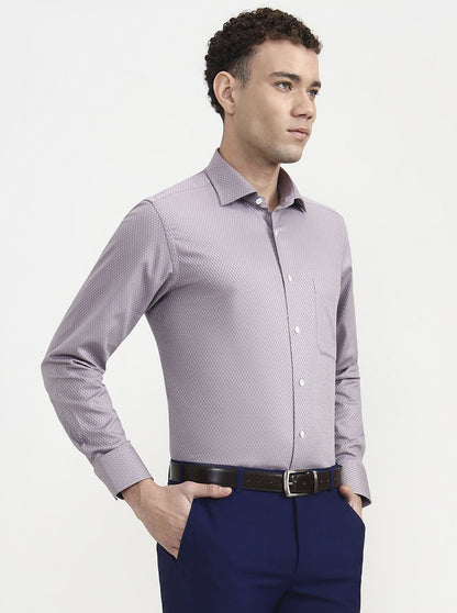 Purple Printed Slim Fit Formal Shirt | JadeBlue Super Luxe