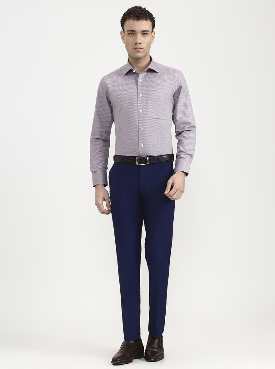 Purple Printed Slim Fit Formal Shirt | JadeBlue Super Luxe