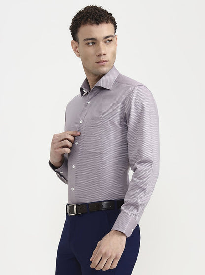 Purple Printed Slim Fit Formal Shirt | JadeBlue Super Luxe
