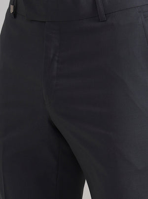Dark Grey Solid Slim Fit Formal Trouser | JB Studio