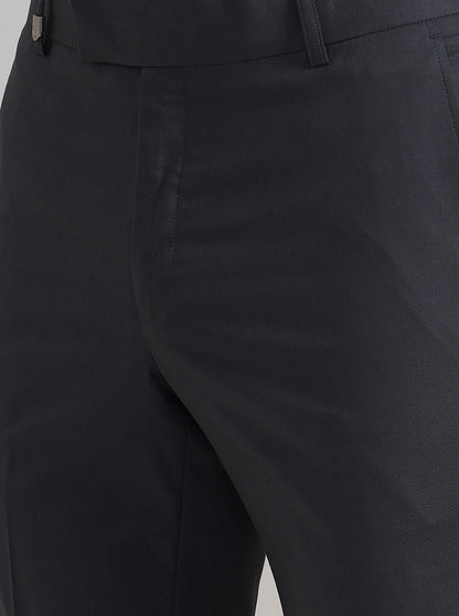 Dark Grey Solid Slim Fit Formal Trouser | JB Studio