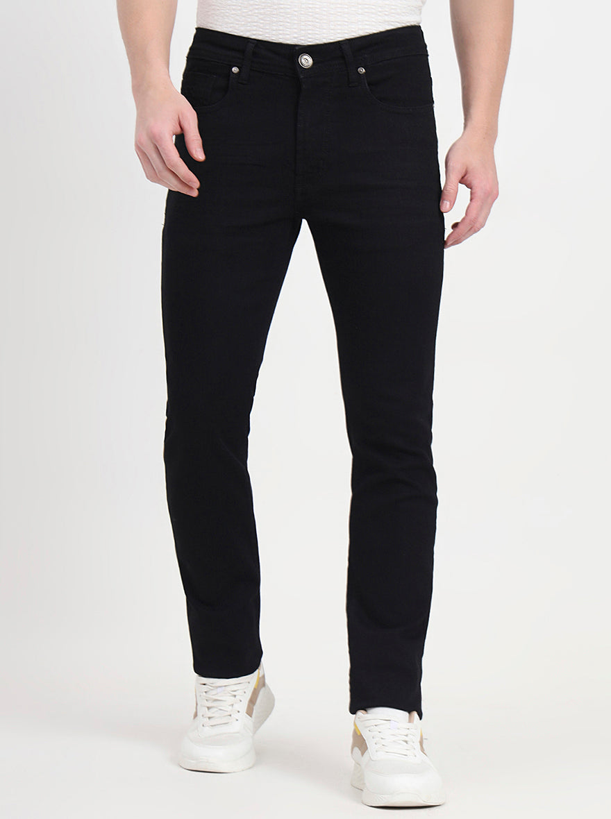 Jet Black Washed Slim Fit Jeans | JadeBlue