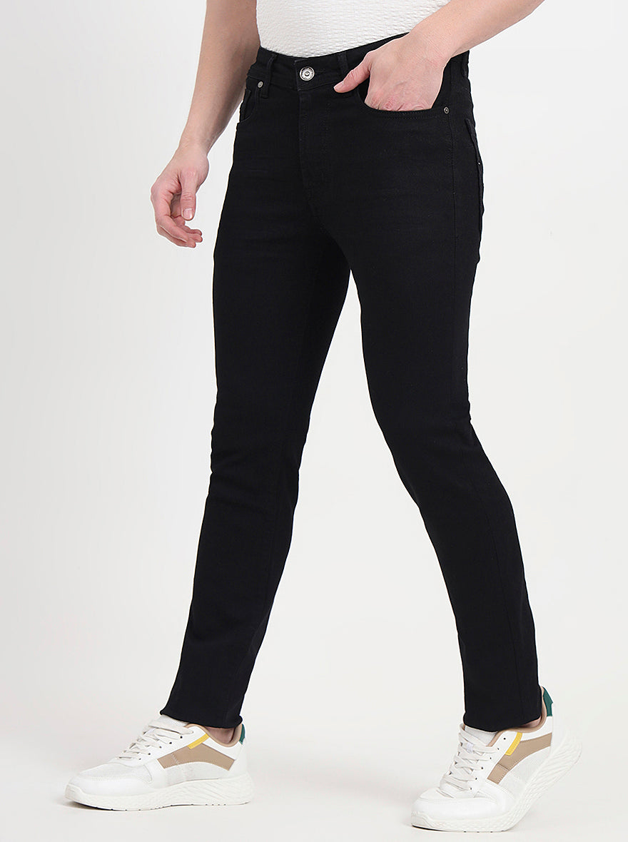 Jet Black Washed Slim Fit Jeans | JadeBlue