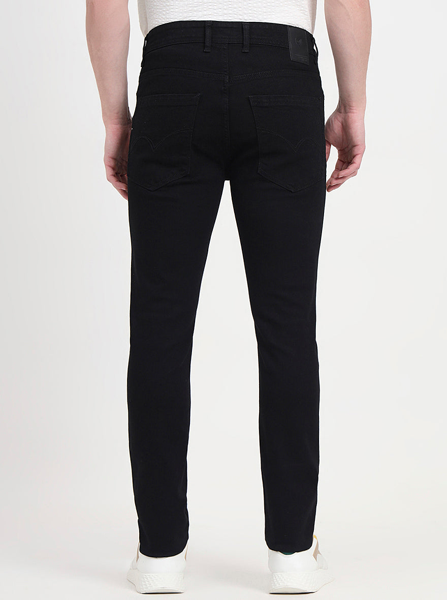 Jet Black Washed Slim Fit Jeans | JadeBlue