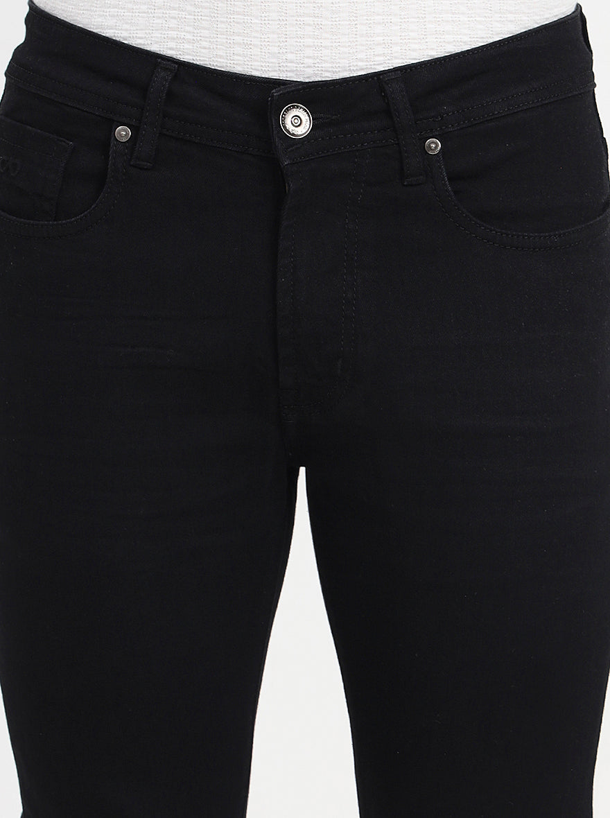 Jet Black Washed Slim Fit Jeans | JadeBlue