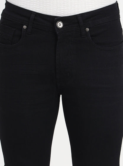 Jet Black Washed Slim Fit Jeans | JadeBlue