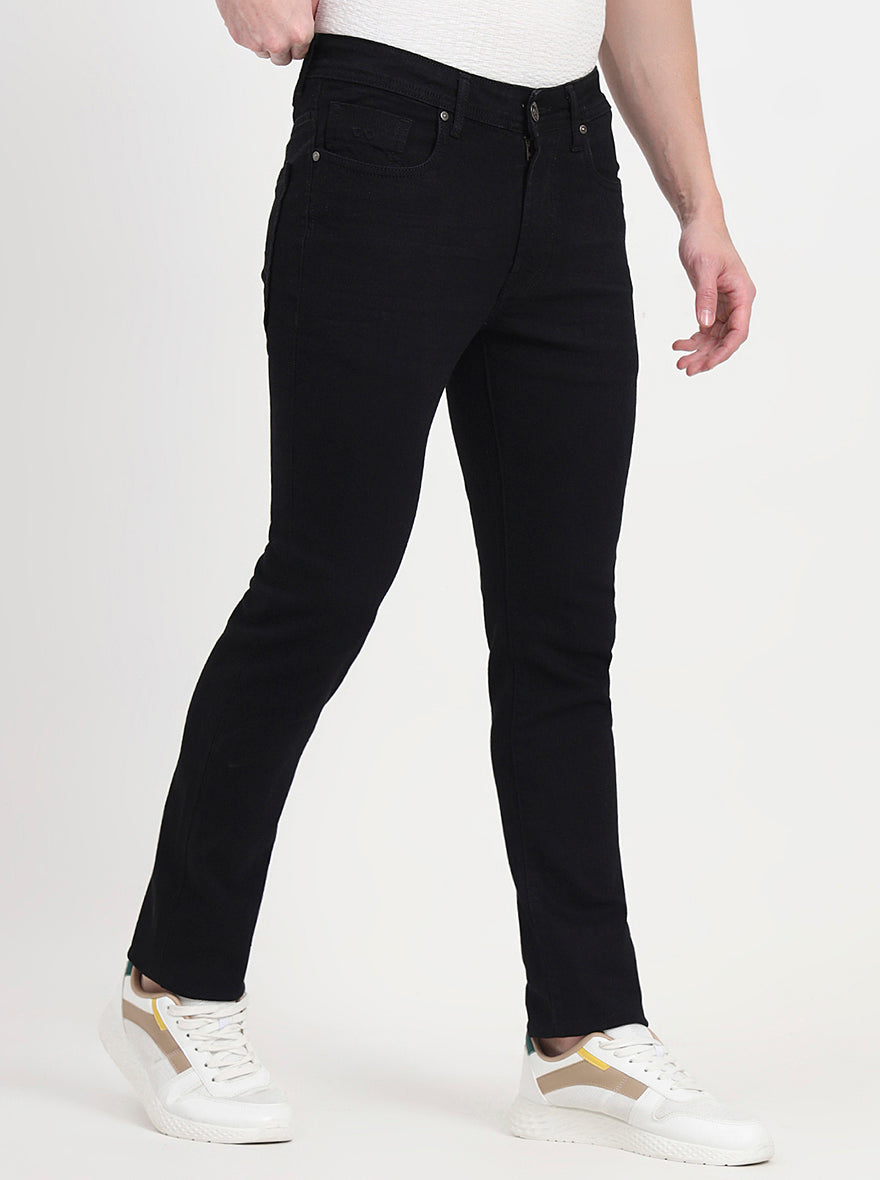 Jet Black Washed Slim Fit Jeans | JadeBlue