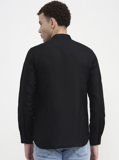 Black Solid Slim Fit Party Wear Kurta | Wyre