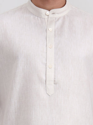 Fawn Solid Regular Fit Modi Kurta | JadeBlue