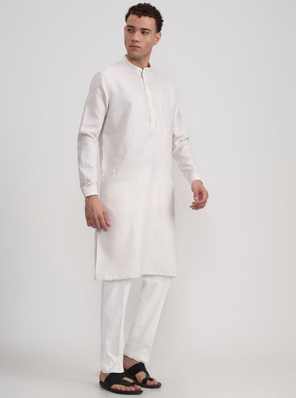 Fawn Solid Regular Fit Modi Kurta | JadeBlue