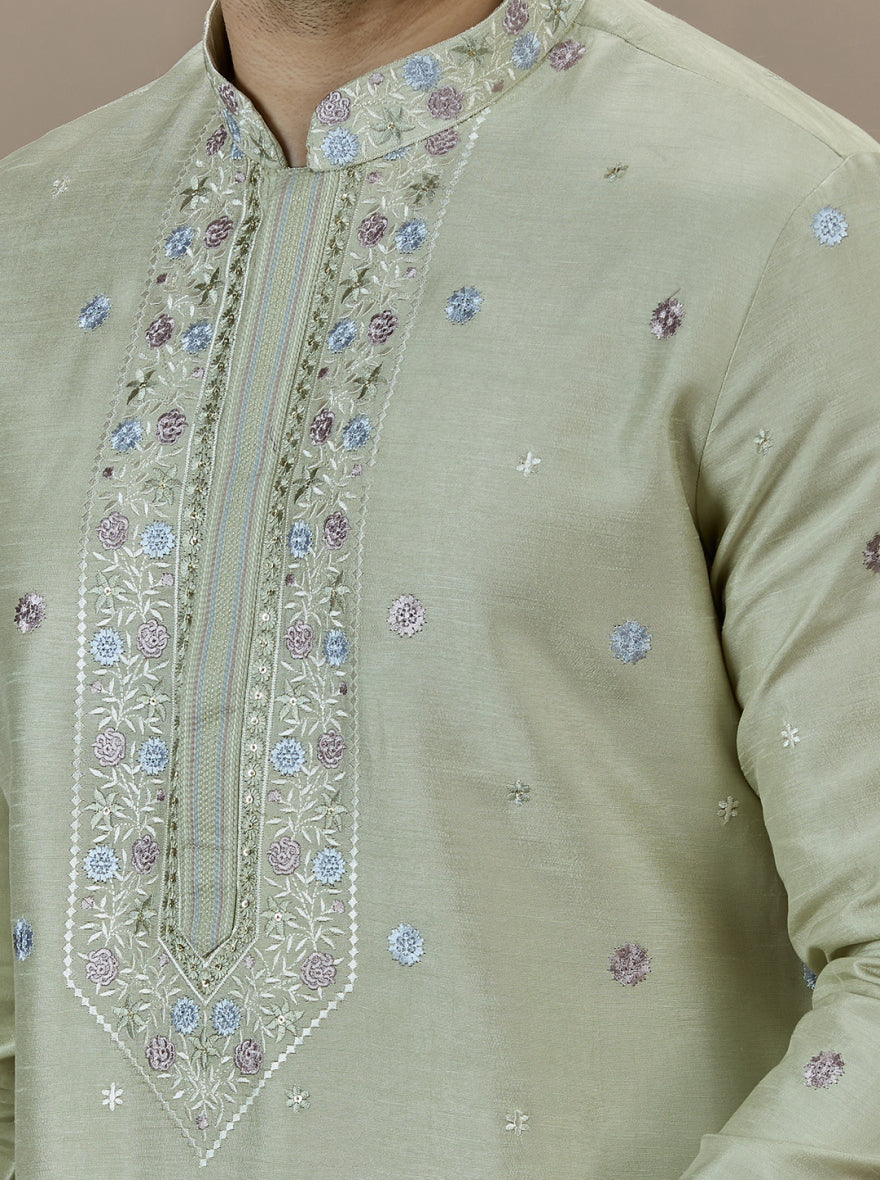 Pista Embroidered Kurta Pajama | Virasana
