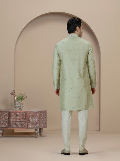 Pista Embroidered Kurta Pajama | Virasana