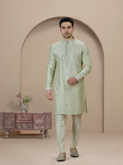 Pista Embroidered Kurta Pajama | Virasana