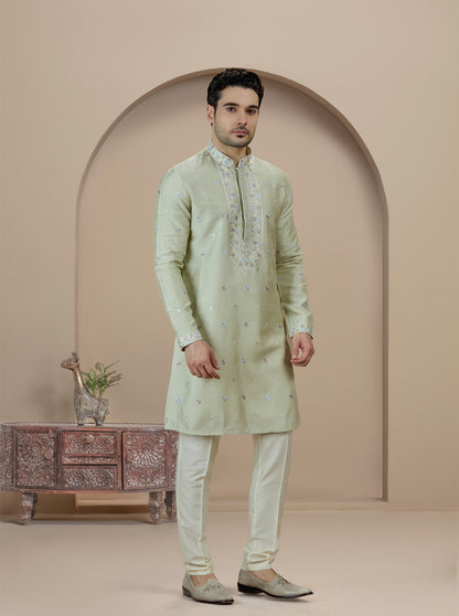 Pista Embroidered Kurta Pajama | Virasana