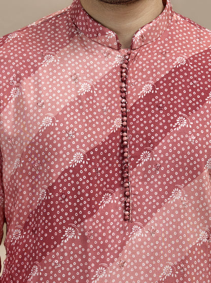 Maroon & Pink Printed Kurta Pajama | Virasana