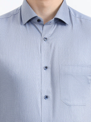 Blue Solid Slim Fit Formal Shirt | Greenfibre