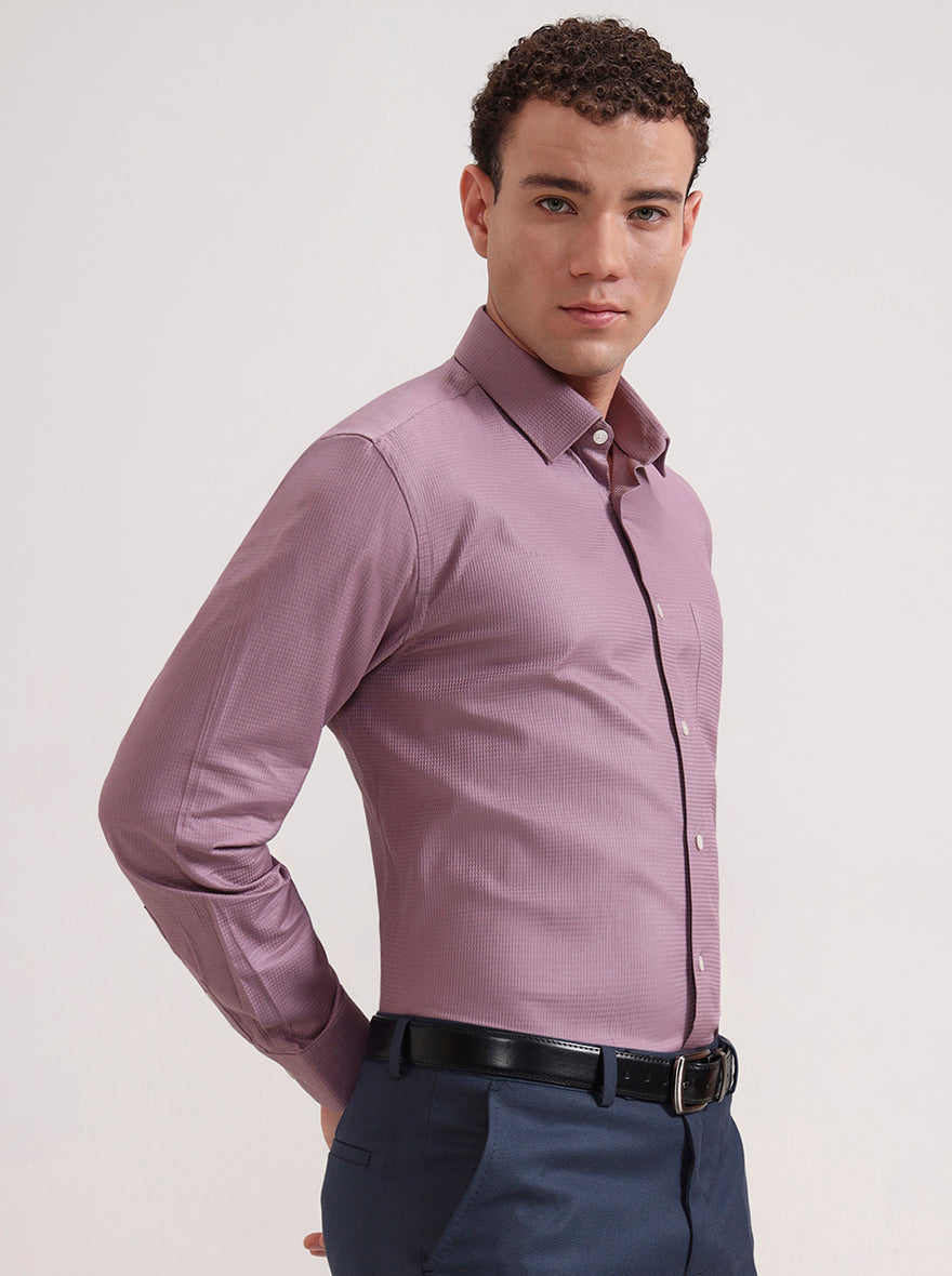 Dusty Pink Solid Regular Fit Formal Shirt | JadeBlue