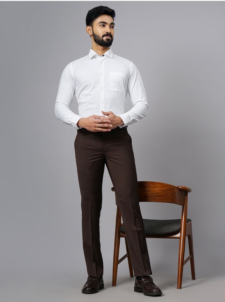 White Solid Slim Fit Formal Shirt | JadeBlue Youth