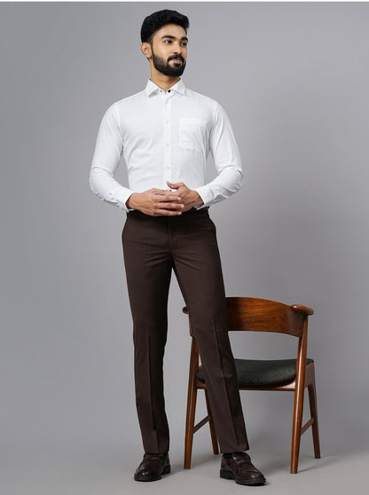 White Solid Slim Fit Formal Shirt | JadeBlue Youth