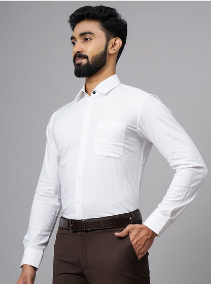 White Solid Slim Fit Formal Shirt | JadeBlue Youth