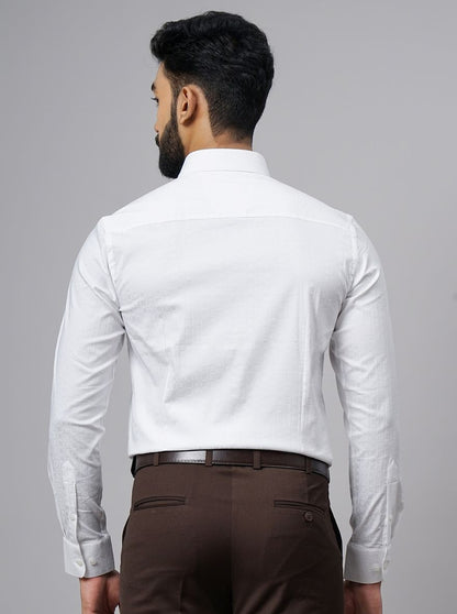 White Solid Slim Fit Formal Shirt | JadeBlue Youth