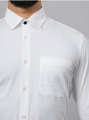 White Solid Slim Fit Formal Shirt | JadeBlue Youth