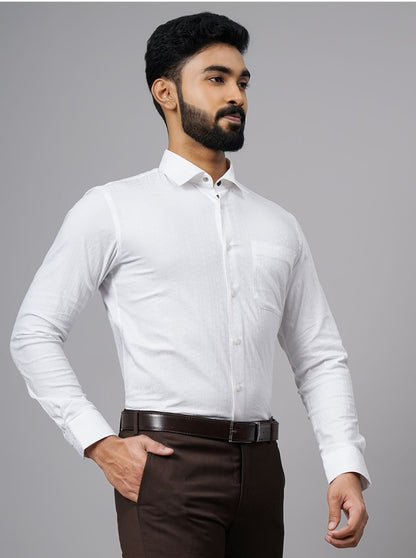 White Solid Slim Fit Formal Shirt | JadeBlue Youth
