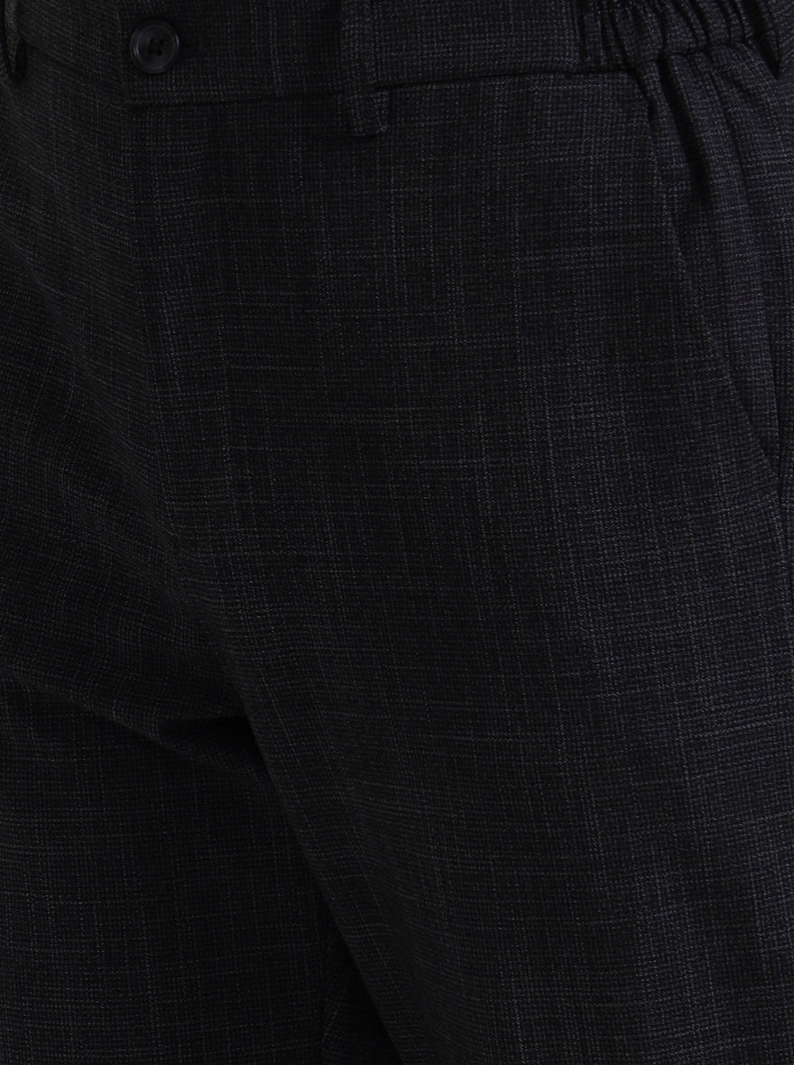 Black Solid Slim Fit Casual Trouser | JadeBlue