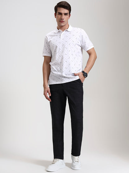 Black Solid Slim Fit Casual Trouser | JadeBlue