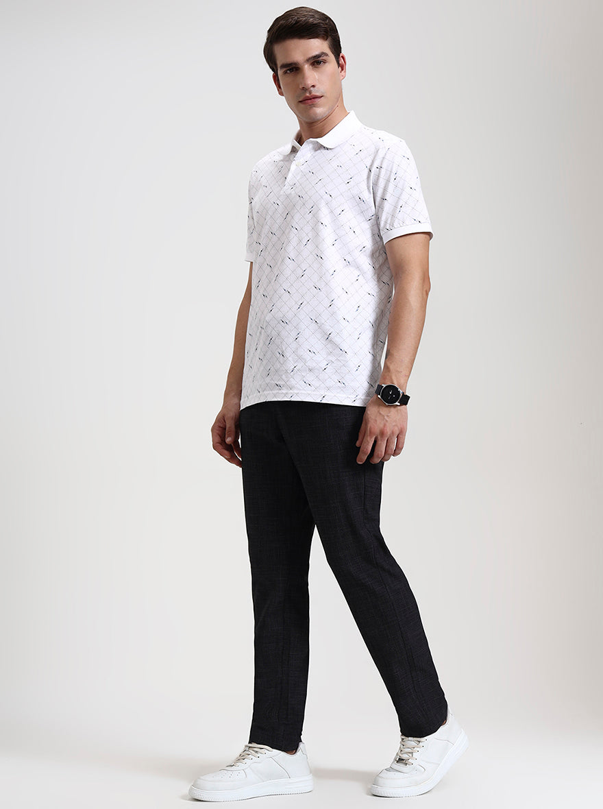 Black Solid Slim Fit Casual Trouser | JadeBlue